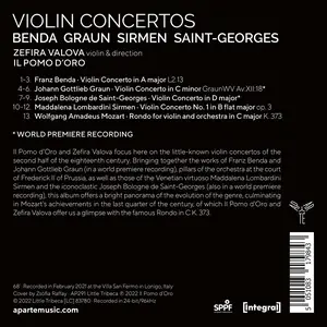 Zefira Valova, Il Pomo d'Oro - Benda, Graun, Sirmen, Saint-Georges: Violin Concertos (2022)