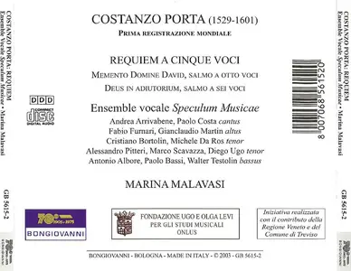 Marina Malavasi, Ensemble vocale Speculum Musicae - Costanzo Porta: Requiem a Cinque Voci (2003)