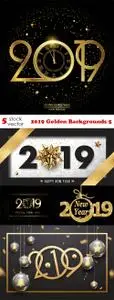 Vectors - 2019 Golden Backgrounds 5