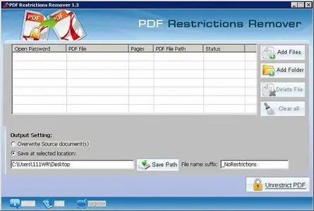PDF Restrictions Remover 1.3 Build 1.0
