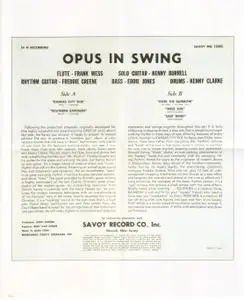 Frank Wess - Opus In Swing (1956) {Savoy Japan SV-0144 rel 1992}