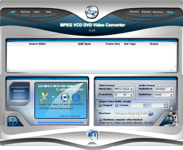 A-Z MPEG VCD DVD Video Converter ver.4.14