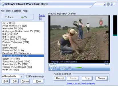 Solway's Internet TV and Radio Player 1.56