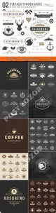 Vintage logo and typography elements vector 21