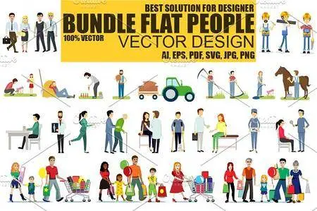 CreativeMarket - Flat People Bundle