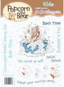 Popcorn The Bear Kids Collection: Bath Time Stamp Set by Crafter's Companion