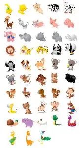100 Nice Animals in Vector