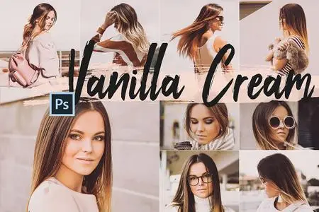 5 Vanilla Cream Actions, ACR and LUT presets - 305659