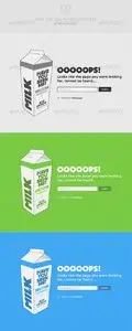 GraphicRiver Milk Carton 404 Error Pages
