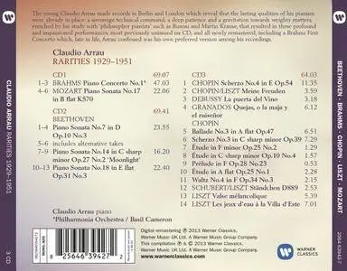 Claudio Arrau - Rarities 1929-1951 (2014) {3CD Set Warner Classics 2564 63942-7}