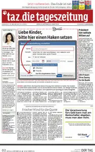 Tageszeitung TAZ vom 24 September 2012