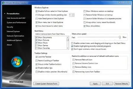 Ultimate Windows Tweaker v1.1