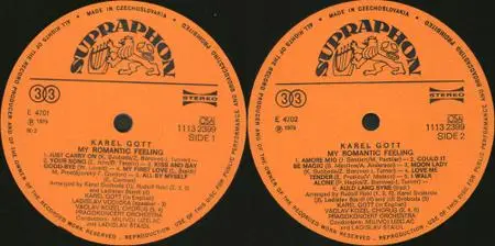 Karel Gott - My Romantic Feeling (vinyl rip) (1978) {1979 Suprapho