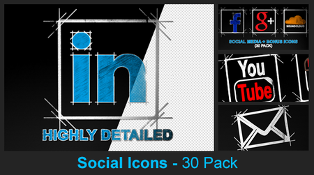 Social Media Icons - 30 Pack - Project for After Effects (VideoHive)
