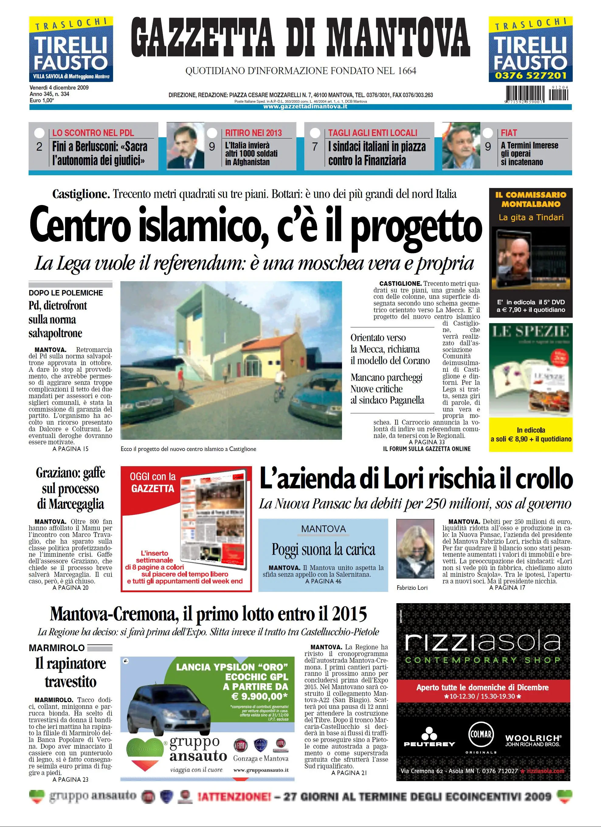 Gazzetta di Mantova 4 dicembre 2009