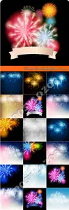 Fireworks salute background vector