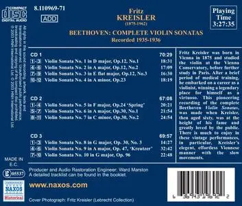 Fritz Kreisler, Franz Rupp - Beethoven: Complete Violin Sonatas (2003)