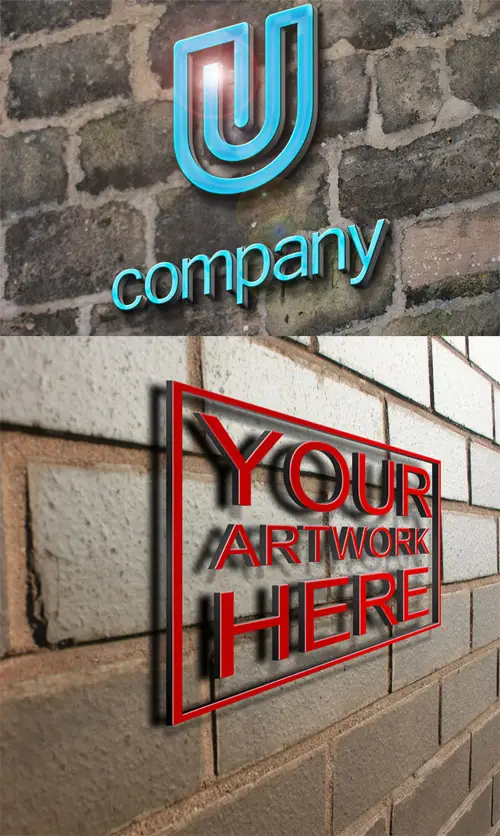 2 Realistic Logo Mock up Templates PSD