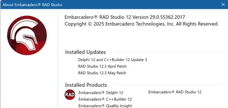 Embarcadero RAD Studio 12.3 Athens May Patch (29.0.55362.2017)
