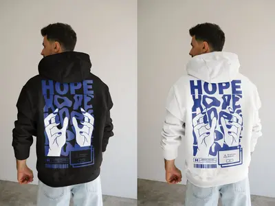 Mockup Of Man Wearing Customizable Hoodie, Rear View 1681004223
