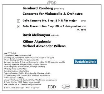 Davit Melkonyan, Kolner Akademie & Michael Alexander Willens - Romberg: Cello Concertos Nos. 1 & 5 (2016)