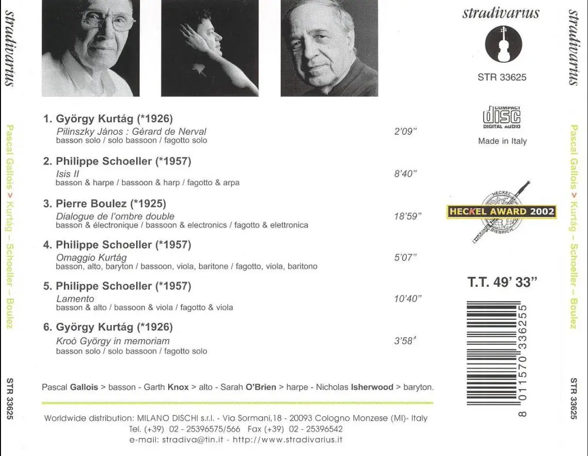 Pascal Gallois - Dialogues: Kurtag, Boulez, Schoeller (2008)