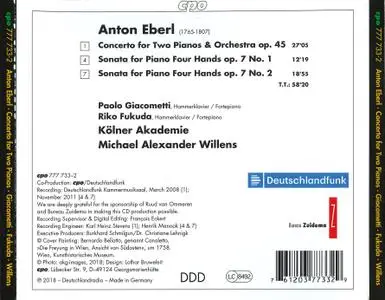 Paolo Giacometti, Riko Fukuda - Eberl: Concerto for 2 Pianos, Op.45; Sonatas for Piano Four Hands (2018)