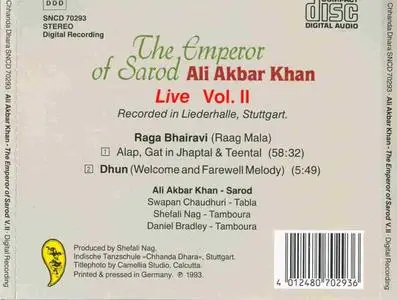 Ali Akbar Khan - The Emperor of Sarod Vol. II (1993) {Chhandra Dhara} **[RE-UP]**