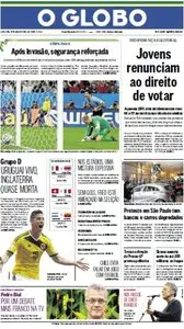 O Globo - 20 de junho de 2014 - Sexta