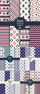 Sea Seamless Patterns Vector