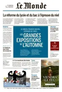Le Monde du Mardi 3 Septembre 2019