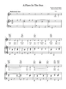 A place in the sun - Stevie Wonder (Piano-Vocal-Guitar (Piano Accompaniment))