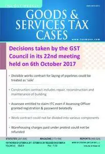 Goods & Services Tax Cases - October 23, 2017
