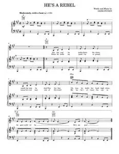He's A Rebel - Phil Spector, The Crystals (Piano-Vocal-Guitar)