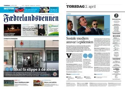 Fædrelandsvennen – 02. april 2020