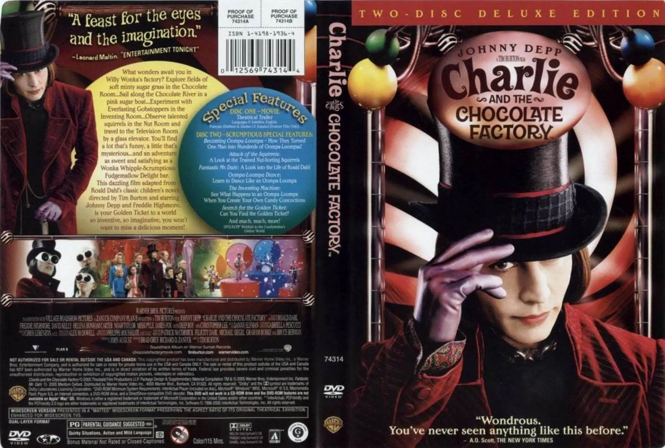 Charlie and the Chocolate Factory (2005) 2-Disc Deluxe Edition.