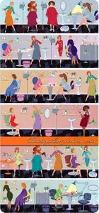 Beauty salon workers vector