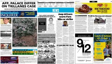 Philippine Daily Inquirer – October 03, 2018