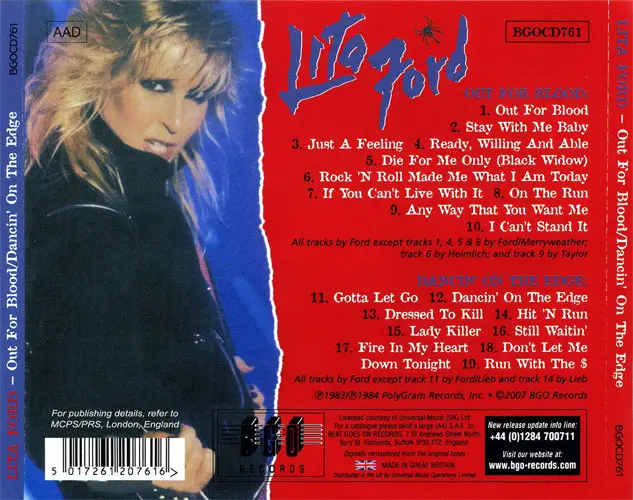 Lita Ford - Out For Blood/Dancin' On The Edge (1983/1984) {2007 BGO ...