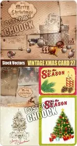 Vintage Xmas card 27 - Stock Vector