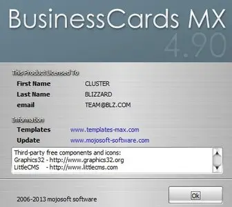 Mojosoft BusinessCards MX 4.90