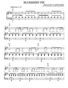 Blueberry Pie - Bette Midler, Betty Hutton (Piano Vocal)