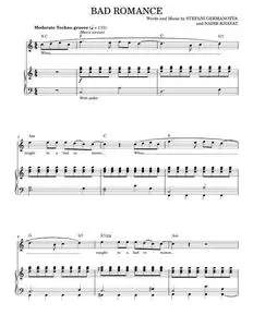 Bad Romance - Glee TV Series, Glee Cast, Lady Gaga (Piano Vocal)