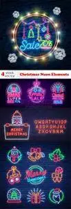 Vectors - Christmas Neon Elements