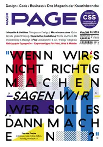 Page Das Magazin der Kreativbranche Januar No 01 2015