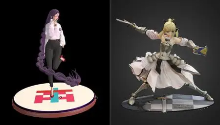 Saber Lily - Distant Avalon Figure and Minamoto No Raikou Statue