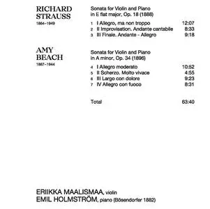 Eriikka Maalismaa, Emil Holmström - Richard Strauss, Amy Beach: Violin Sonatas (2021)