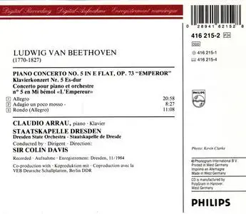 Claudio Arrau, Staatskapelle Dresden, Sir Colin Davis - Beethoven: Piano Concerto No. 5 (1986)