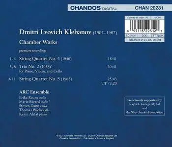 ARC Ensemble - Dmitri Klebanov: Chamber Works (2021)