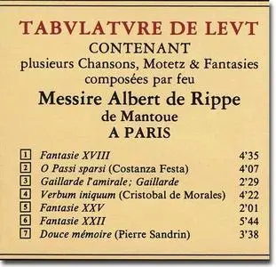 Albert de Rippe, Tabulature de Leut - Hopkinson Smith